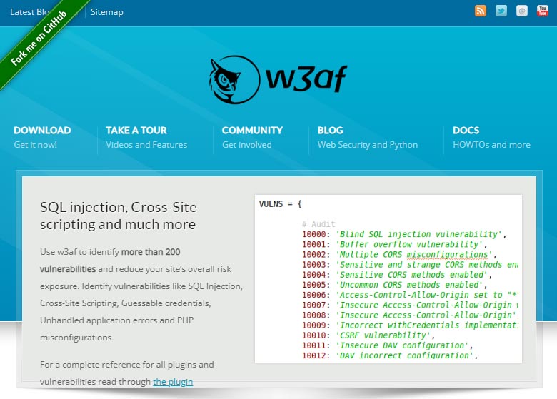 W3AF 收费开源的网站破绽扫描工具