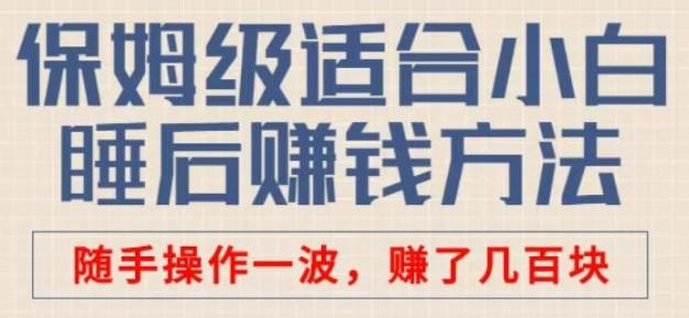 保姆级适合小白的睡后收入副业赚钱思路和方法