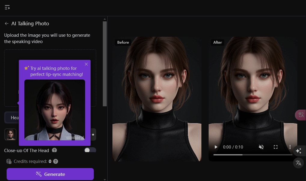 VideoTube：免费在线AI视频生成器，动感Talking Photo让创意生动呈现